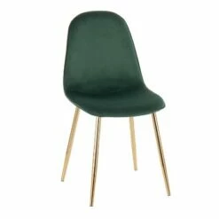 Set of 2 Pebble Contemporary Dining Chairs Gold/Green - LumiSource