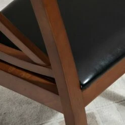 HOMCOM High Back Dining Chairs Set of 2 PU Upholstered Cross Back Design Armless Side Chairs with Solid Wood Legs Black -Dining Chairs And Benches Official Shop unnamed file 3958