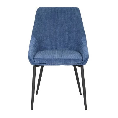 Set of 2 Diana Contemporary Dining Chairs Metal and Corduroy - LumiSource Black/gray 7 Set of 2 Diana Contemporary Dining Chairs Metal and Corduroy - LumiSource Black/gray - Image 5