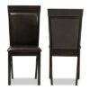 Set of 2 Thea Modern And Contemporary Faux Leather Upholstered Dining Chairs Dark Brown - Baxton Studio