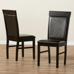 Set of 2 Thea Modern And Contemporary Faux Leather Upholstered Dining Chairs Dark Brown - Baxton Studio -Dining Chairs And Benches Official Shop unnamed file 3987