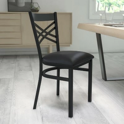 Flash Furniture Black ''X'' Back Metal Restaurant Chair 3 Flash Furniture Black ''X'' Back Metal Restaurant Chair