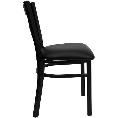 Flash Furniture Black ''X'' Back Metal Restaurant Chair 9 Flash Furniture Black ''X'' Back Metal Restaurant Chair - Image 7