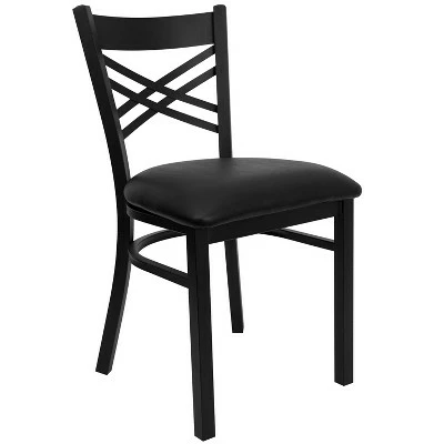 Flash Furniture Black ''X'' Back Metal Restaurant Chair 12 Flash Furniture Black ''X'' Back Metal Restaurant Chair - Image 10
