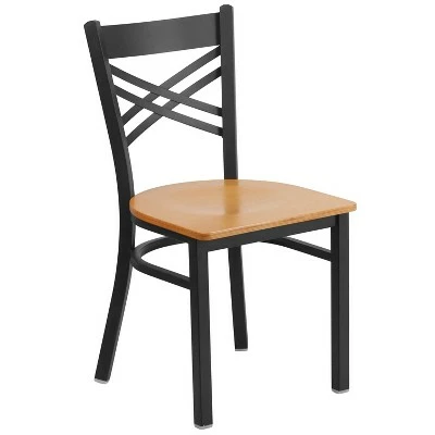 Flash Furniture Black ''X'' Back Metal Restaurant Chair 13 Flash Furniture Black ''X'' Back Metal Restaurant Chair - Image 11