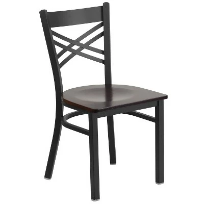 Flash Furniture Black ''X'' Back Metal Restaurant Chair 14 Flash Furniture Black ''X'' Back Metal Restaurant Chair - Image 12