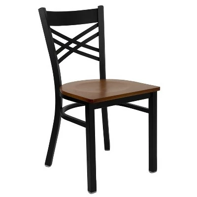 Flash Furniture Black ''X'' Back Metal Restaurant Chair 16 Flash Furniture Black ''X'' Back Metal Restaurant Chair - Image 14