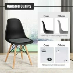 Costway 4PCS Dining Chair Mid Century Modern DSW Chair Furniture W/ Linen Cushion White -Dining Chairs And Benches Official Shop unnamed file 4070