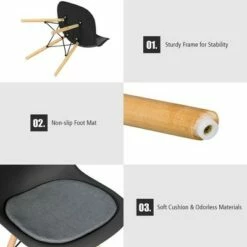 Costway 4PCS Dining Chair Mid Century Modern DSW Chair Furniture W/ Linen Cushion White -Dining Chairs And Benches Official Shop unnamed file 4073