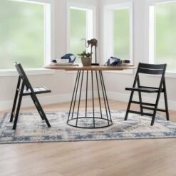 Set of 2 Benton Folding Chairs - Linon Walnut