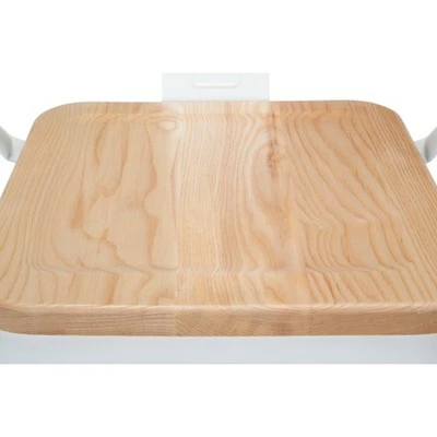 Set of 4 18" Industrial Modern Mid Back Galvanized Steel Chairs with Arms and Solid Ash Wood Seats White/Natural - OFM 9 Set of 4 18" Industrial Modern Mid Back Galvanized Steel Chairs with Arms and Solid Ash Wood Seats White/Natural - OFM - Image 7