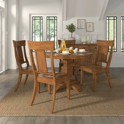South Hill Panelled Back Dining Chair 2 in Set - Inspire Q® Oak 4 South Hill Panelled Back Dining Chair 2 in Set - Inspire Q® Oak - Image 2