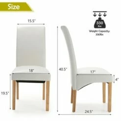 Costway Set of 2 Dining Chairs Upholstered Padded Side Chairs w/ Rubber Wood Legs BlackBeige -Dining Chairs And Benches Official Shop unnamed file 4128