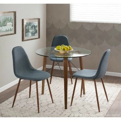 Set of 2 Pebble Mid-Century Modern Dining Accent Chairs - LumiSource Walnut/green 10 Set of 2 Pebble Mid-Century Modern Dining Accent Chairs - LumiSource Walnut/green - Image 8