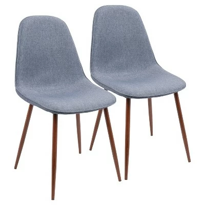 Set of 2 Pebble Mid-Century Modern Dining Accent Chairs - LumiSource Walnut/green 11 Set of 2 Pebble Mid-Century Modern Dining Accent Chairs - LumiSource Walnut/green - Image 9