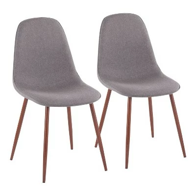 Set of 2 Pebble Mid-Century Modern Dining Accent Chairs - LumiSource Walnut/green 14 Set of 2 Pebble Mid-Century Modern Dining Accent Chairs - LumiSource Walnut/green - Image 12