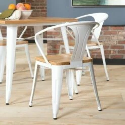 Set of 4 18" Industrial Modern Mid Back Galvanized Steel Chairs with Arms and Solid Ash Wood Seats White/Natural - OFM 23 Set of 4 18" Industrial Modern Mid Back Galvanized Steel Chairs with Arms and Solid Ash Wood Seats White/Natural - OFM -Dining Chairs And Benches Official Shop unnamed file 415