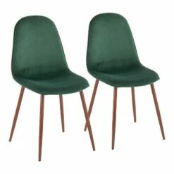 Set of 2 Pebble Mid-Century Modern Dining Accent Chairs - LumiSource Walnut/green 34 Set of 2 Pebble Mid-Century Modern Dining Accent Chairs - LumiSource Walnut/green -Dining Chairs And Benches Official Shop unnamed file 4153