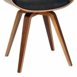 Graz Modern Fabric Chair Charcoal/Walnut Wood - Armen Living