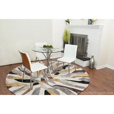 Set of 2 Mason Swivel Modern Walnut Wood Back Dining Chairs - Lumisource Gray 7 Set of 2 Mason Swivel Modern Walnut Wood Back Dining Chairs - Lumisource Gray - Image 5