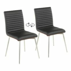 Set of 2 Mason Swivel Modern Walnut Wood Back Dining Chairs - Lumisource Gray 17 Set of 2 Mason Swivel Modern Walnut Wood Back Dining Chairs - Lumisource Gray -Dining Chairs And Benches Official Shop unnamed file 4171