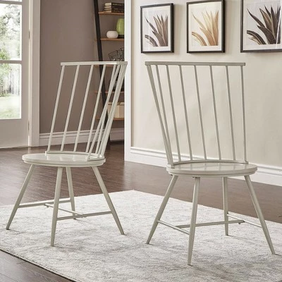 Set of 2 Irelyn High Back Windsor Classic Dining Chairs - Inspire Q Silver 3 Set of 2 Irelyn High Back Windsor Classic Dining Chairs - Inspire Q Silver