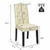 Costway Set of 2 Tufted Dining Chair Upholstered Nailhead Trim Rubber Wooden Leg