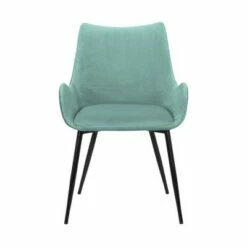 Avery Fabric/Metal Dining Room Chair Teal - Armen Living