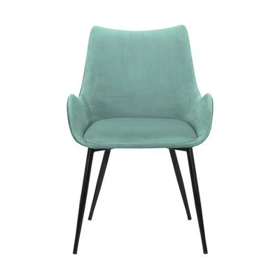 Avery Fabric/Metal Dining Room Chair Teal - Armen Living 3 Avery Fabric/Metal Dining Room Chair Teal - Armen Living