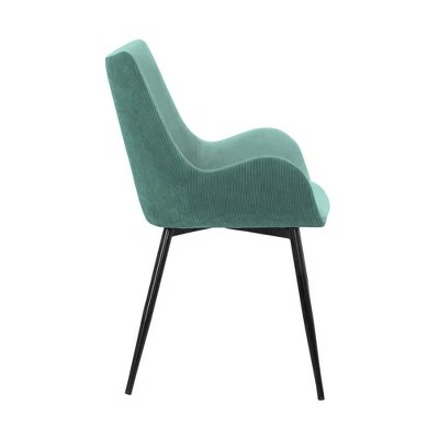 Avery Fabric/Metal Dining Room Chair Teal - Armen Living 4 Avery Fabric/Metal Dining Room Chair Teal - Armen Living - Image 2