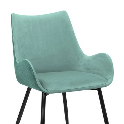 Avery Fabric/Metal Dining Room Chair Teal - Armen Living 7 Avery Fabric/Metal Dining Room Chair Teal - Armen Living - Image 5