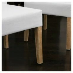 2ct Dinah Roll Top Fabric Dining Chair Set - Christopher Knight Home White