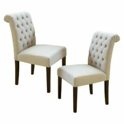 2ct Dinah Roll Top Fabric Dining Chair Set - Christopher Knight Home White -Dining Chairs And Benches Official Shop unnamed file 4316