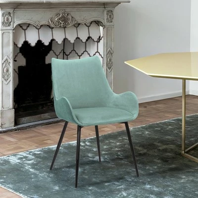 Avery Fabric/Metal Dining Room Chair Teal - Armen Living 11 Avery Fabric/Metal Dining Room Chair Teal - Armen Living - Image 9