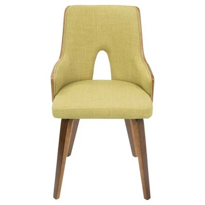 Set of 2 Stella Mid - Century Modern Padded Chair Green - Lumisource 6 Set of 2 Stella Mid - Century Modern Padded Chair Green - Lumisource - Image 4