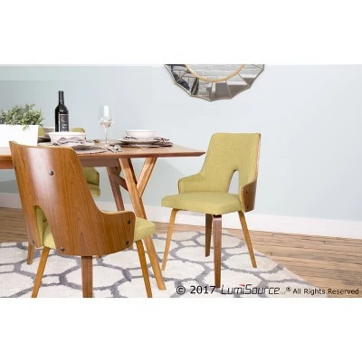 Set of 2 Stella Mid - Century Modern Padded Chair Green - Lumisource 9 Set of 2 Stella Mid - Century Modern Padded Chair Green - Lumisource - Image 7