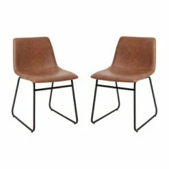 Emma and Oliver 18 Inch Indoor Dining Table Chairs, LeatherSoft Upholstery-Set of 2 -Dining Chairs And Benches Official Shop unnamed file 4358