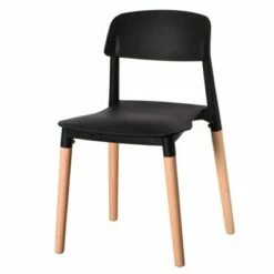 Fabulaxe Modern Plastic Dining Chair Open Back with Beech Wood Legs -Dining Chairs And Benches Official Shop unnamed file 4367