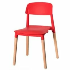 Fabulaxe Modern Plastic Dining Chair Open Back with Beech Wood Legs -Dining Chairs And Benches Official Shop unnamed file 4370