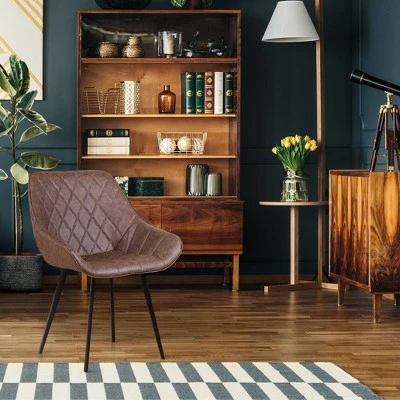 Set of 2 Garn Faux Leather Dining Chairs - RST Brands Dark Brown 3 Set of 2 Garn Faux Leather Dining Chairs - RST Brands Dark Brown