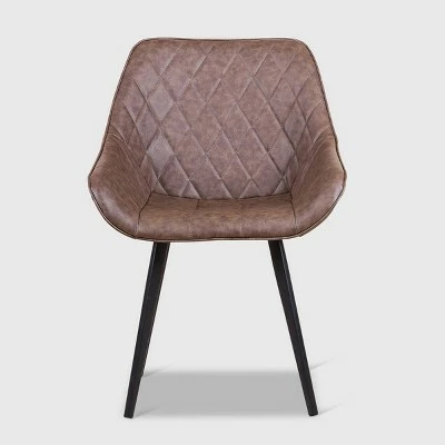 Set of 2 Garn Faux Leather Dining Chairs - RST Brands Dark Brown 7 Set of 2 Garn Faux Leather Dining Chairs - RST Brands Dark Brown - Image 5
