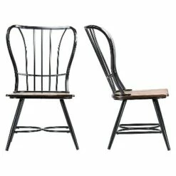 Longford Industrial Dining Chair (Set Of 2) - Baxton Studio Black