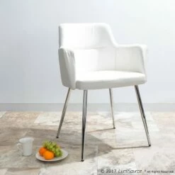 Set of 2 Andrew Contemporary Dining Chair Metal/Off-White - LumiSource -Dining Chairs And Benches Official Shop unnamed file 446