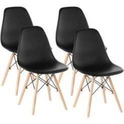 Fabulaxe Mid-Century Modern Style Plastic DSW Shell Dining Chair with Solid Beech Wooden Dowel Eiffel Legs -Dining Chairs And Benches Official Shop unnamed file 4472