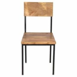 Set of 2 Reclaimed Mango Wood and Metal Chair - Timbergirl