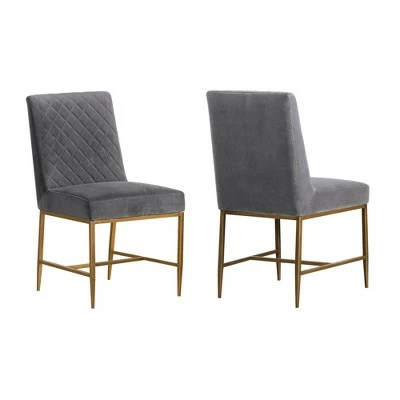 Set of 2 Memphis Dining Chairs - Armen Living Blue Velvet/accent Brass 11 Set of 2 Memphis Dining Chairs - Armen Living Blue Velvet/accent Brass - Image 9