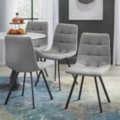 Set of 4 Rho Dining Chairs Gray - Buylateral