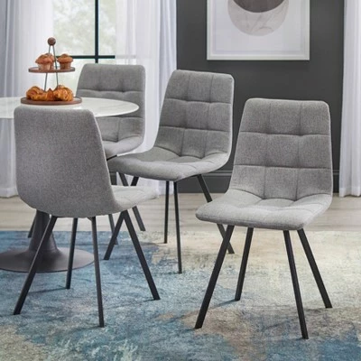 Set of 4 Rho Dining Chairs Gray - Buylateral 3 Set of 4 Rho Dining Chairs Gray - Buylateral