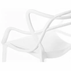 Fabulaxe Mid-Century Modern Style Stackable Plastic Molded Arm Chair with Entangled Open Back, White -Dining Chairs And Benches Official Shop unnamed file 454