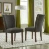 Set of 2 Quinby Upholstered Parson Dining Chairs Black Heather - Inspire Q